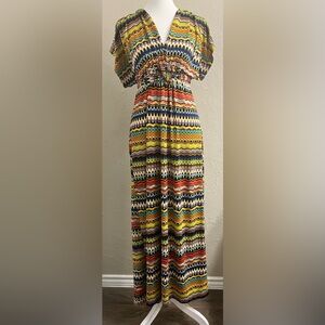 Vibrant Orange and Yellow Maxi A-Line Skirt for Resort